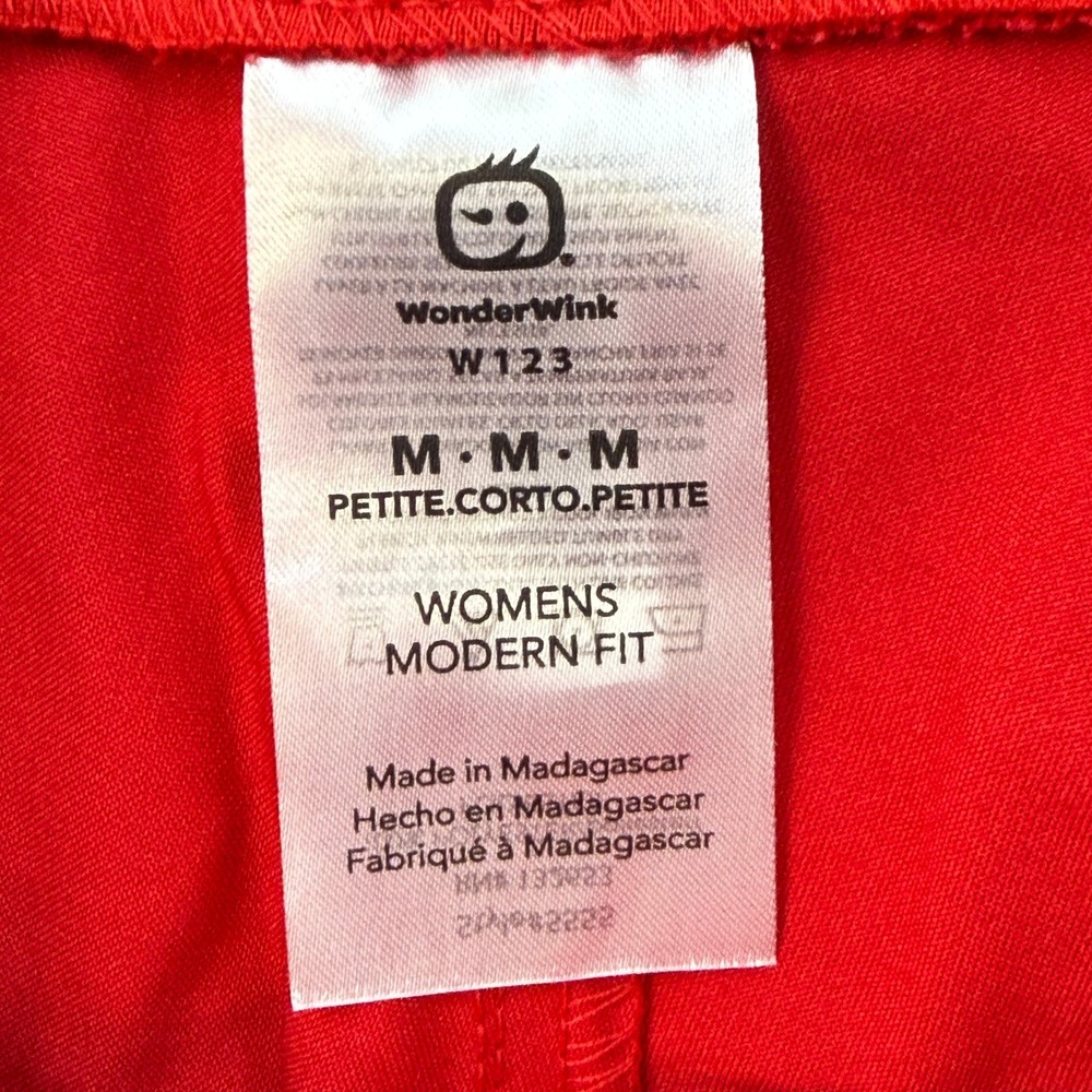WonderWink W123 Scrub Jogger Womens Medium Petite Red Cargo Athletic Pants 5555P - Picture 8 of 12